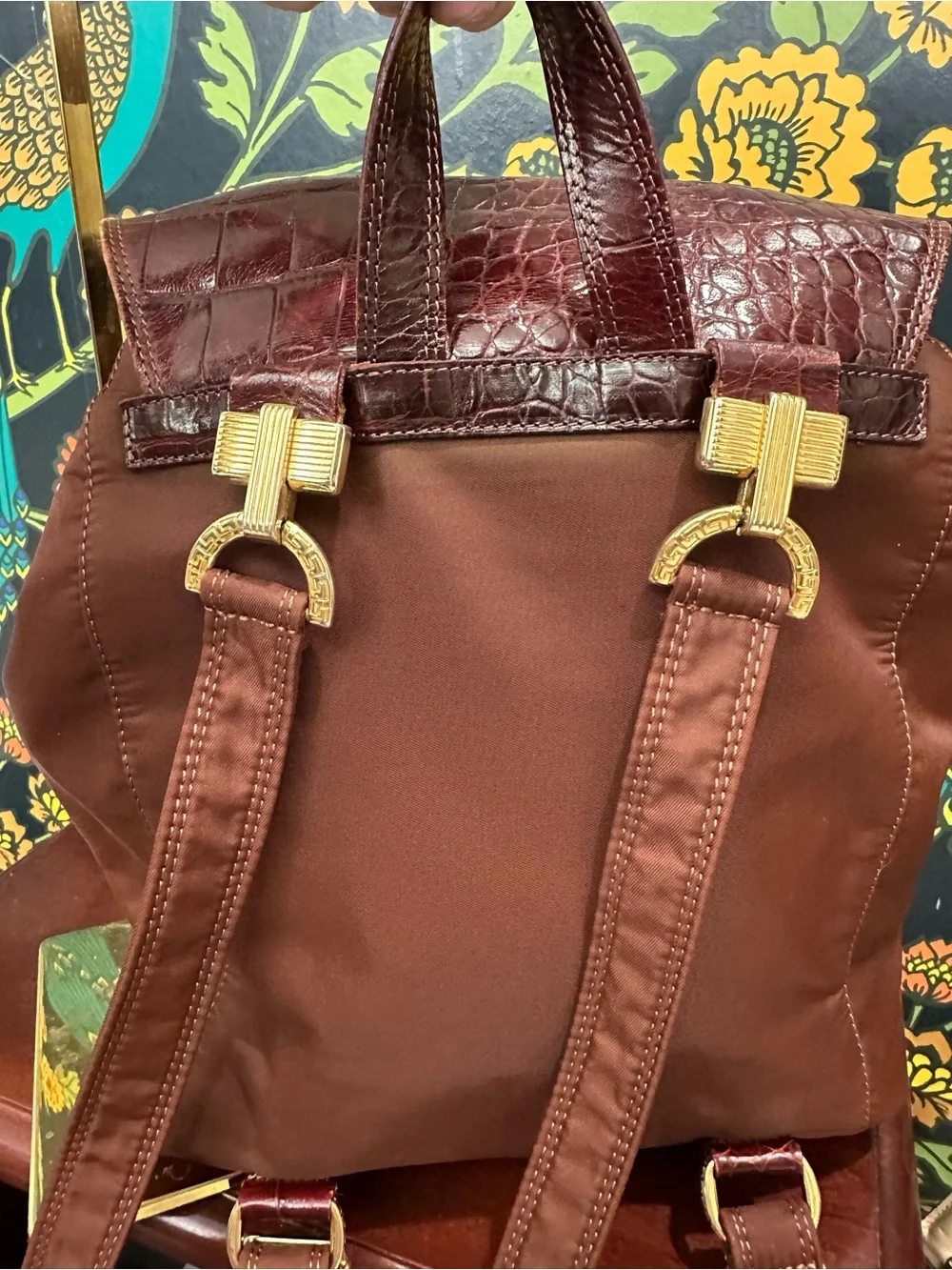 Vintage Gianni Versace Medusa Nylon Backpack